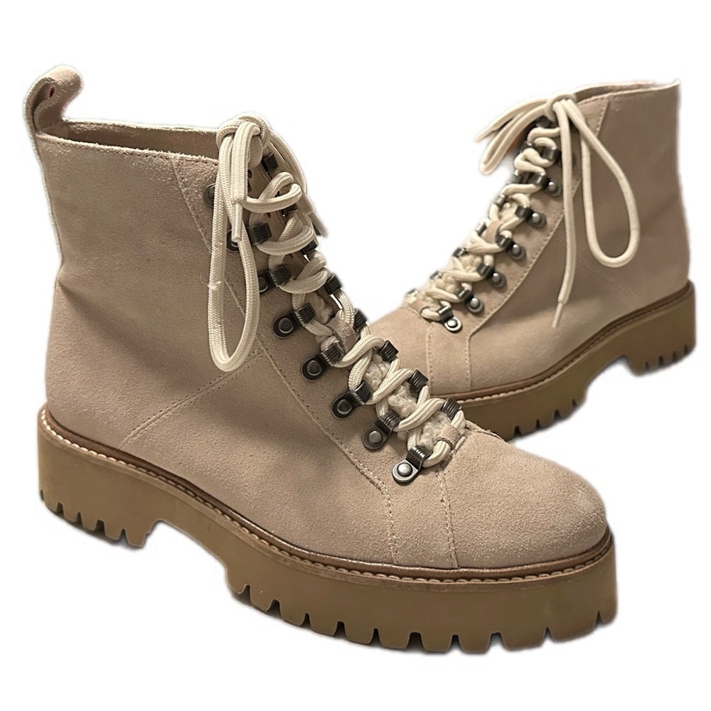 Splendid‎ Karina Cream Suede Moto Ankle Boots
